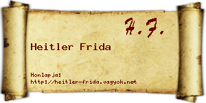 Heitler Frida névjegykártya